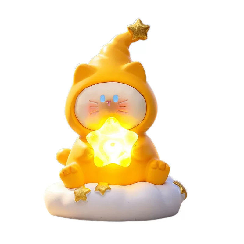 The cat under the starlight#BlindBoxFigure #DeskFigure #Collectible Bean Figures
