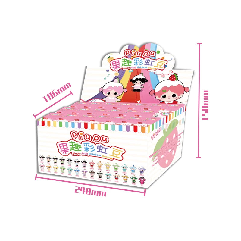 Piupu-Fruit Rainbow Series Mini Figures Blind Box#Cute Bean Toy #Pocket Sized Figurine #Miniature Bean Doll