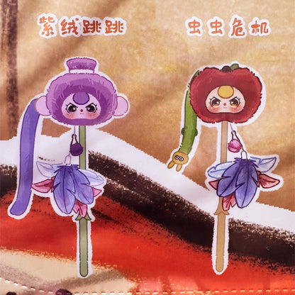 【T】Baby Three Cat teasing stick  Plush Blind Box