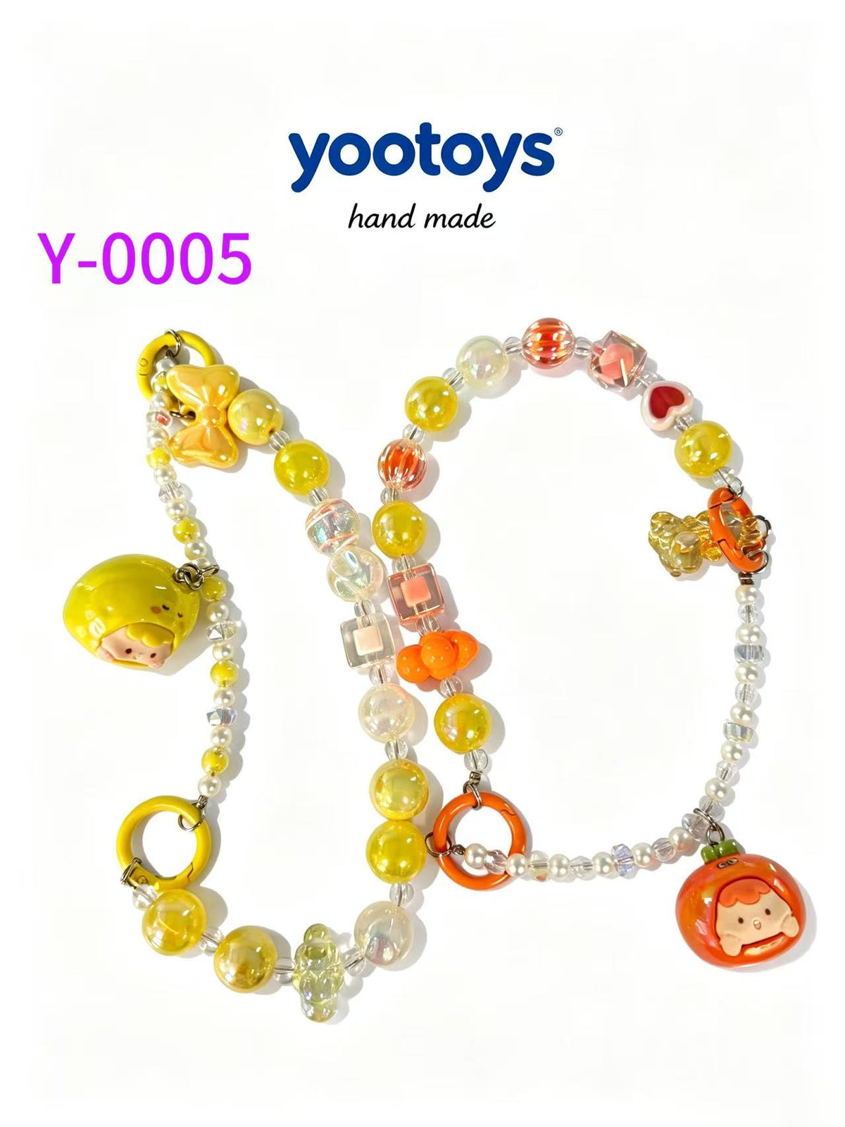 DIY Handmade Beaded Phone Strap with Cute Anime Figure Charm - Hand Assembled Beads, Unique One of A Kind Design, Sturdy Metal Clasp, Adjustable Beaded Chain, Can be used as Phone Lanyard / Bag Pendant, Perfect DIY Trendy Collectible Toy Accessory