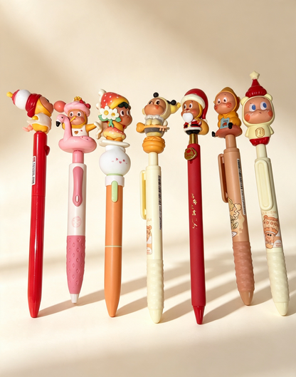 【Diy】DIY Mini Figure Bead Pen, Custom Assemble Cute Kawaii Character Mini Beads Pen, Creative Handmade Decorative Writing Pen, Fun DIY Craft Gift