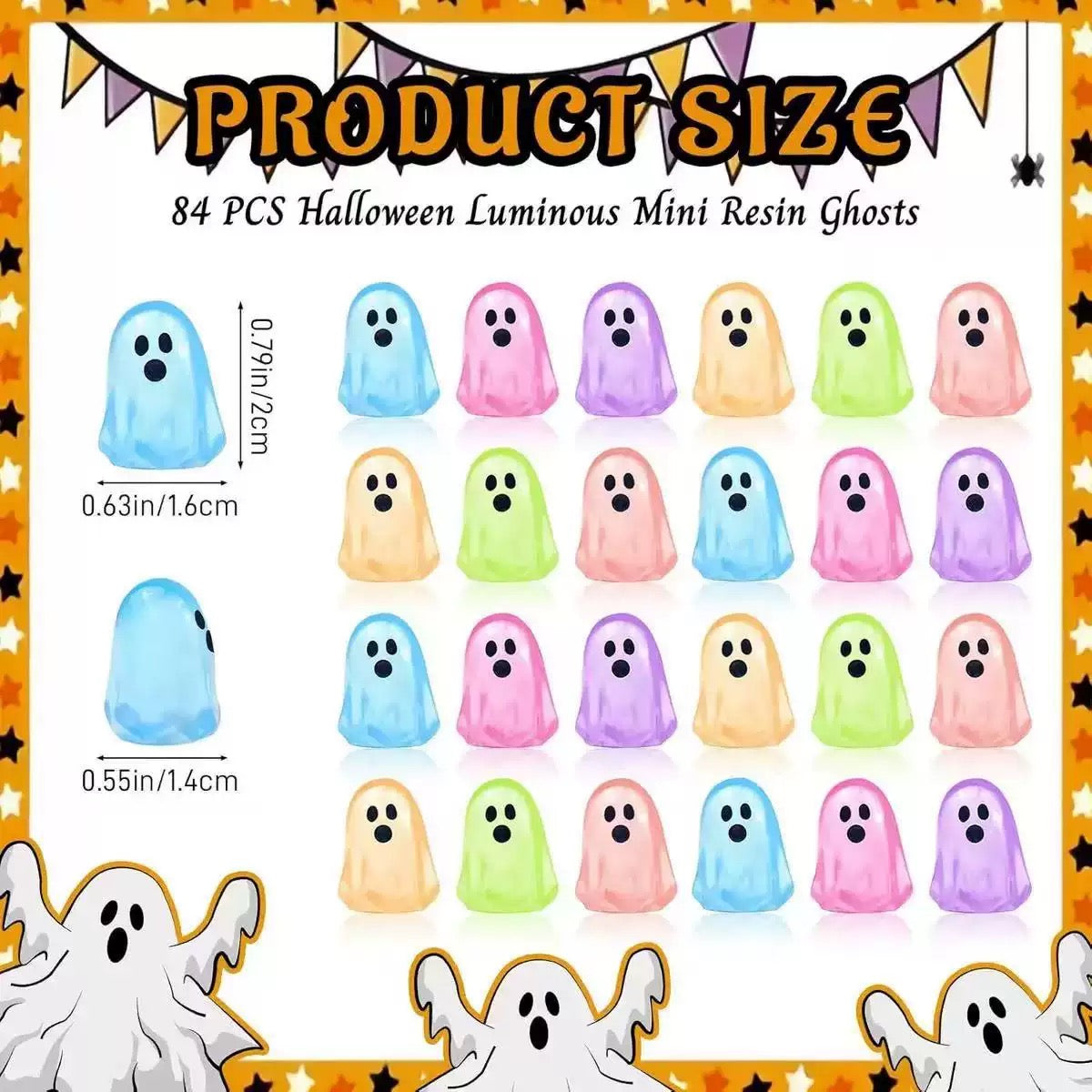 Colorful Glow In Dark Ghost Mini Statues, Spooky Halloween Mini Duck Ornaments, Micro Landscape Table Decor