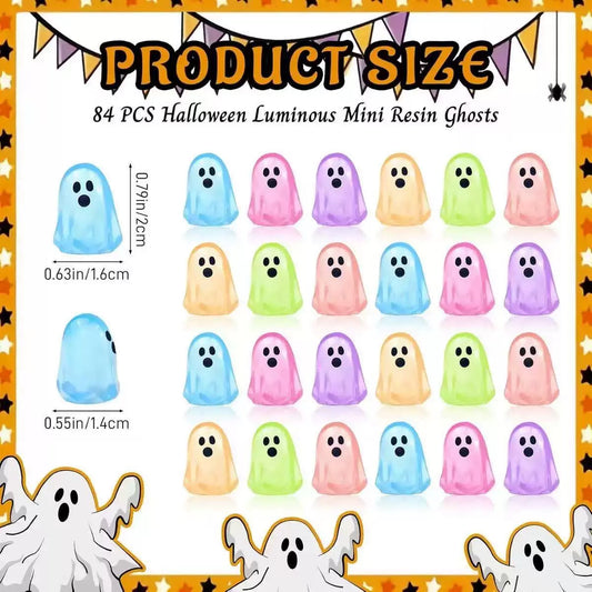 Colorful Glow In Dark Ghost Mini Statues, Spooky Halloween Mini Duck Ornaments, Micro Landscape Table Decor