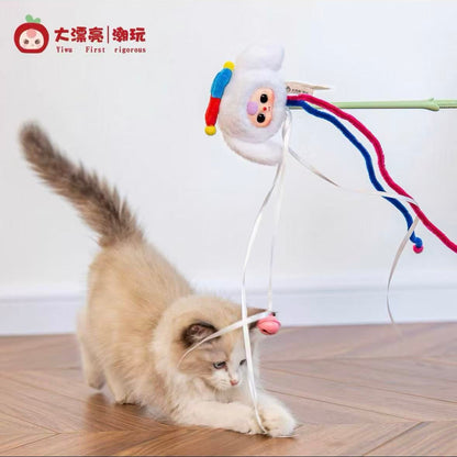 【T】Baby Three Cat teasing stick  Plush Blind Box