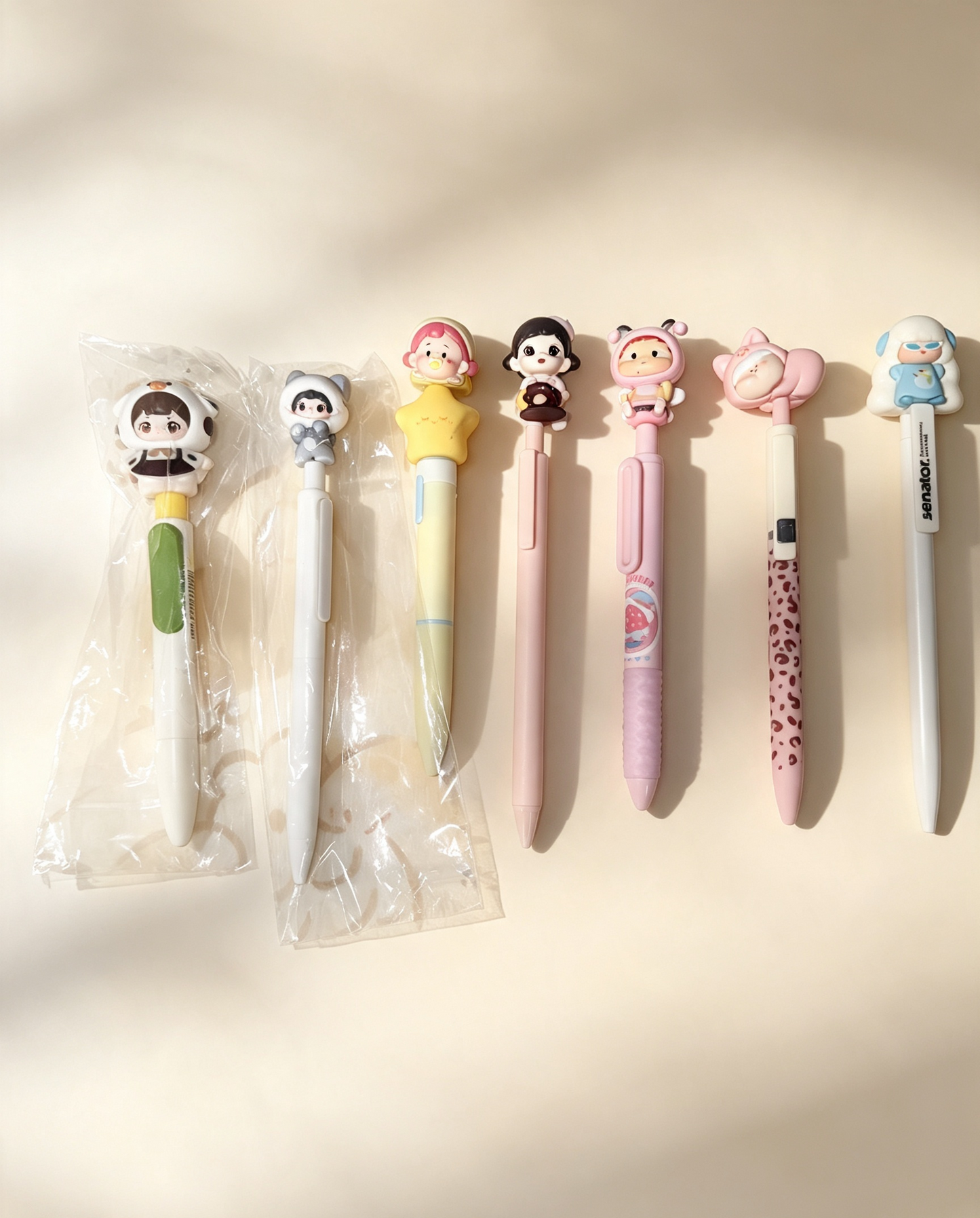 【Diy】DIY Mini Figure Bead Pen, Custom Assemble Cute Kawaii Character Mini Beads Pen, Creative Handmade Decorative Writing Pen, Fun DIY Craft Gift