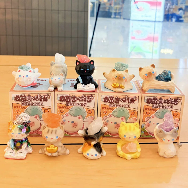 【T】"Meow-speak" Energy Crystal Mini-Figure Blind Box
