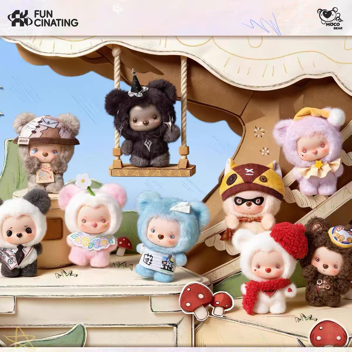 MOCO BEAR-Tiny Footprint Guide Series Plush Blind Box#CollectibleStatue #BlindBoxFigure #MysteryToy