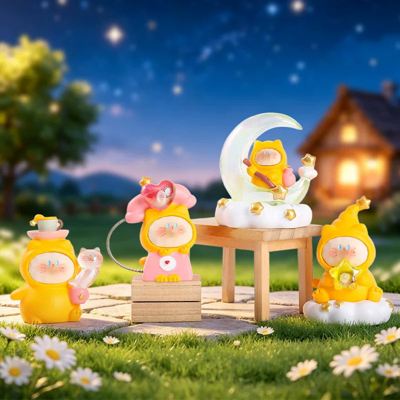 The cat under the starlight#BlindBoxFigure  #DeskFigure  #Collectible Bean Figures