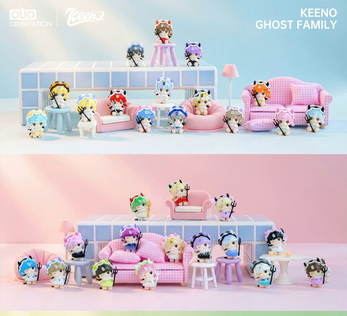 OUO KEENO Little Demon Series Mini Bean Blind Bag#CollectibleStatue #BlindBoxFigure #MysteryToy