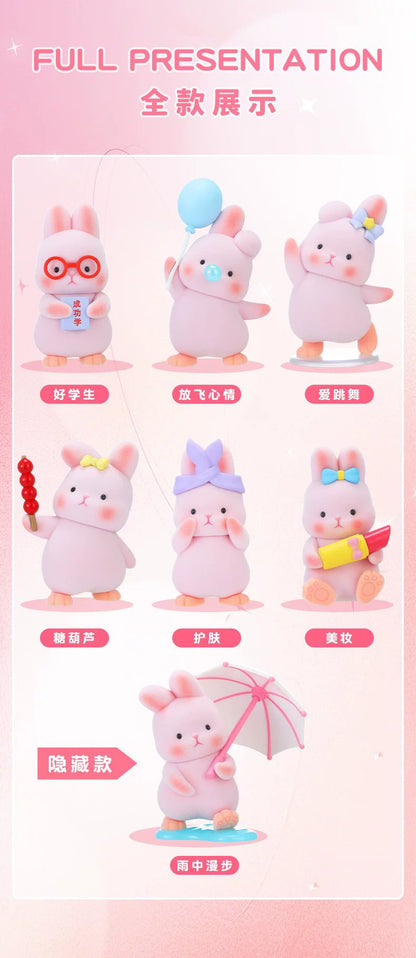 Pink Sliding Bunny Daily Blind Box#ScaleFigure #DesignerToy #FigureCollection#StatueCollection #ExclusiveFigure 