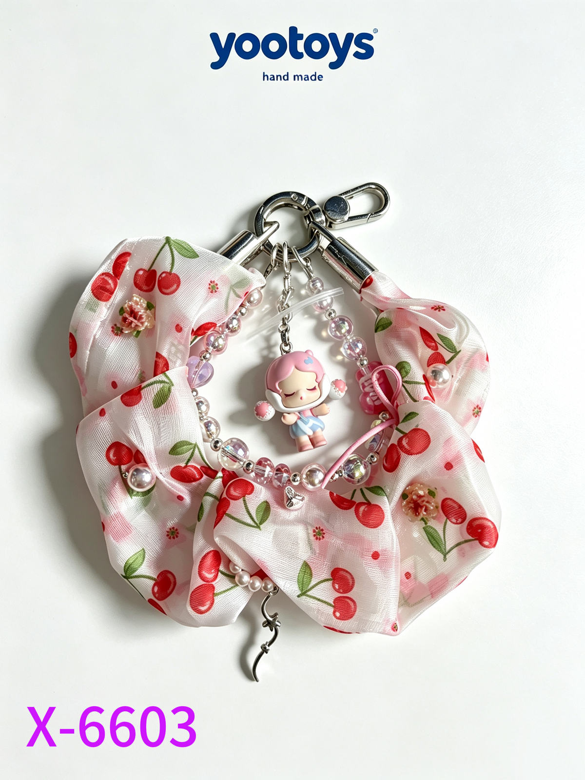 DIY Handmade Beaded Phone Strap with Cute Anime Figure Charm - Hand Assembled Beads, Unique One of A Kind Design, Sturdy Metal Clasp, Adjustable Beaded Chain, Can be used as Phone Lanyard / Bag Pendant, Perfect DIY Trendy Collectible Toy Accessory